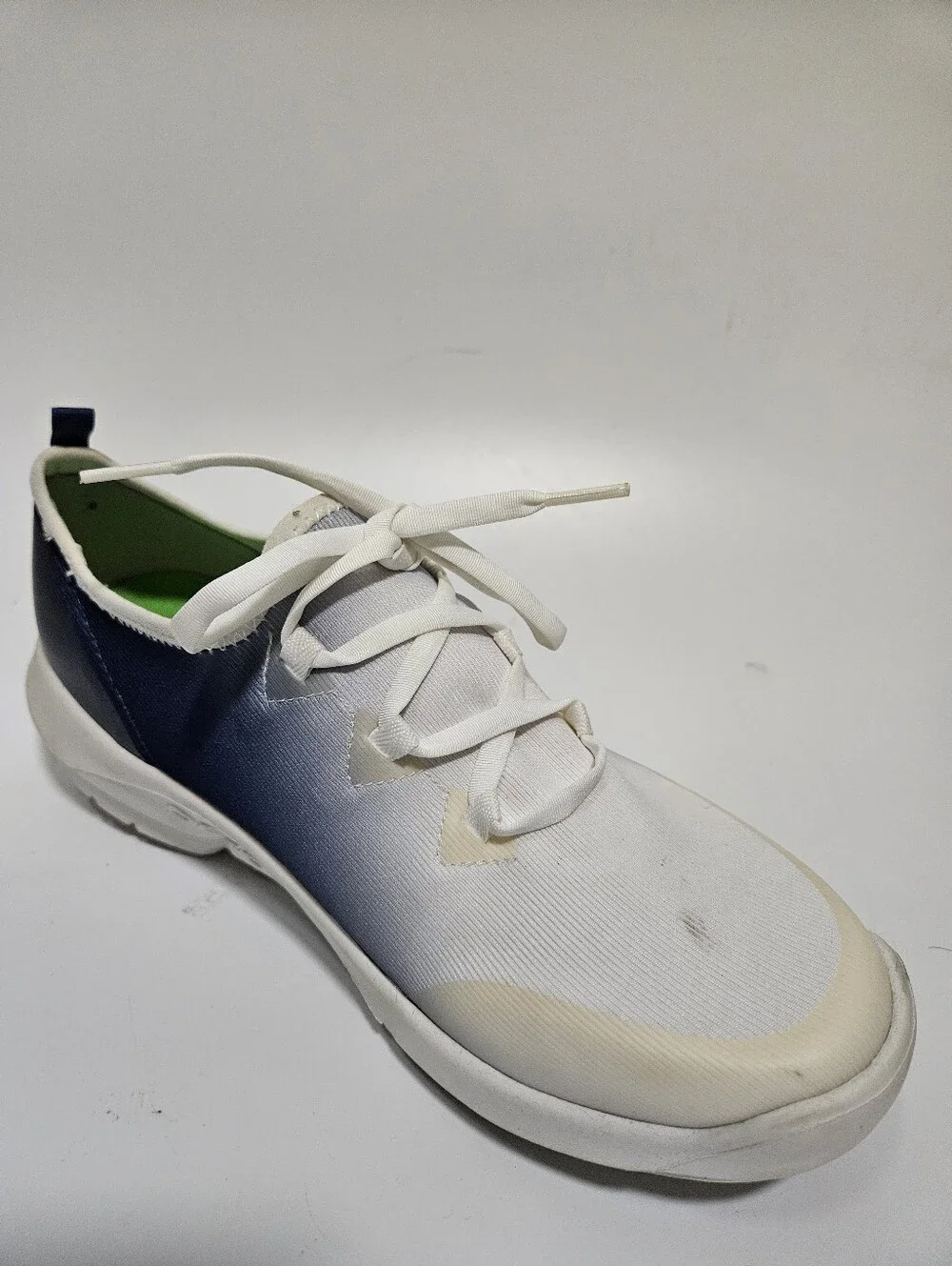 Oofos Oomg Sport LS Low White/Blue Mutare Recovery Shoes Sz 9